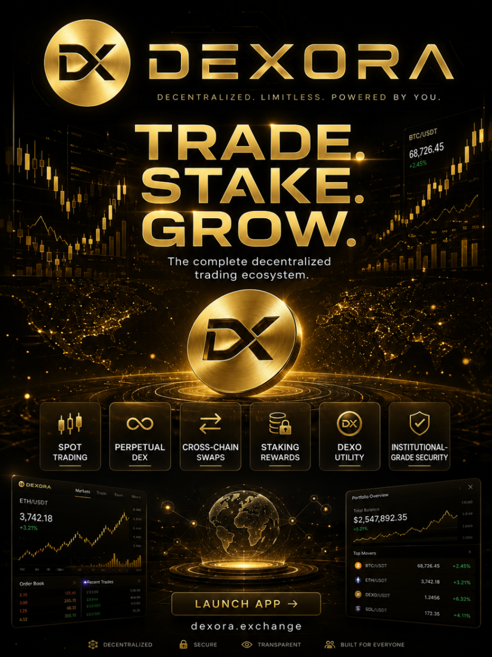 Trade. Stake. Grow.